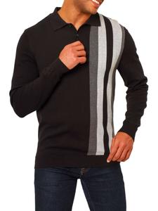 Полосатый свитер-поло Vellapais, черный