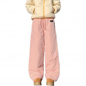 Хлопковые брюки Unisex утепленные с флисовой подкладкой прямого кроя WARRIOR, розовый (diy badge)