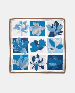 Женская бандана с цветочным принтом в клетчатой рамке Naulover, красный