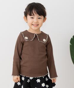 Топ с длинными рукавами и большим воротником в рубчик Chil2, цвет Brown