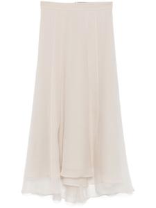 Brunello Cucinelli шелковая юбка макси, нейтральный цвет