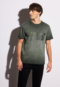 Футболка Street One MEN IM WASHED-LOOK, Grün/Mottled Dark Green
