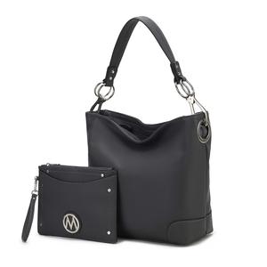 Женская сумка-хобо Viviana из 2 предметов с запястьем от Mia K MKF Collection By Mia K., цвет charcoal