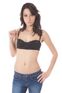 Женский бюстгальтер John Galliano атласный, черный