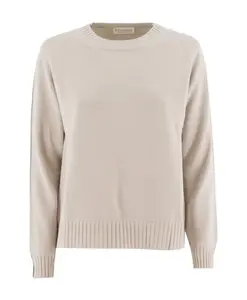 Роскошный свитер из смеси шерсти и шелка. Le Tricot Perugia, бежевый