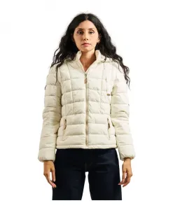 Белая стеганая пуховая куртка с капюшоном Gaudi, белый