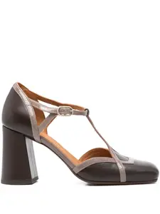 Туфли-лодочки Odessy с Т-образным ремешком и квадратным каблуком, 80 мм Chie Mihara, коричневый