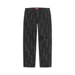 Джинсы Supreme Logo Stripe Jacquard Regular Jean, Black