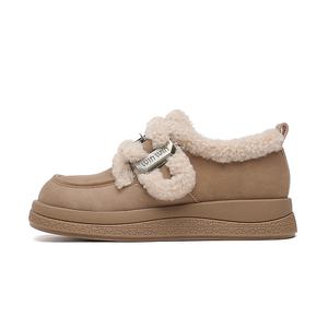 Женские короткие износостойкие зимние ботинки Bull charm, Apricot