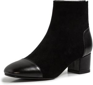 Элегантные женские ботильоны Roimaash с блочным средним каблуком и застежкой-молнией, 120 Black