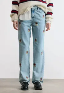 Джинсы с вышивкой, средней посадки, узкие, прямого кроя, прямые джинсы. Tommy Jeans, Denim Light