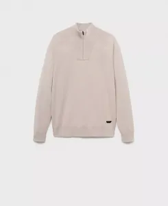 Мужской дышащий свитер с молнией до горла Mango, белый