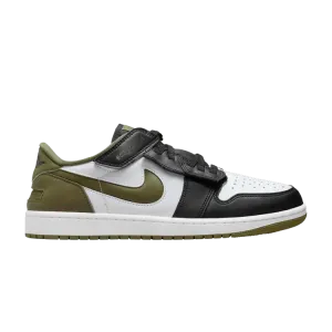 Кроссовки Air Jordan Air Jordan 1 Low FlyEase 'Black Toe Medium Olive', белый