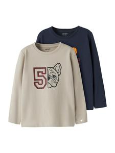 Рубашка NAME IT NMMVUX, бежевый/темно-синий