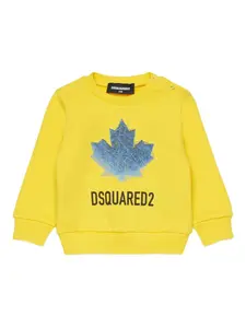 Толстовка с логотипом Dsquared2 Kids, желтый