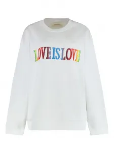 Свитшот с вышивкой из букв Alberta Ferretti, белый