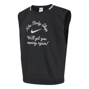 Топ Nike Dri-FIT Sleeveless Fleece Fitness Top 'Black'