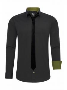 Rusty Neal Рубашка с галстуком черного/хаки цвета