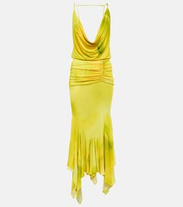 Платье миди Melrose с воротником-хомутом The Attico, Pale Yellow