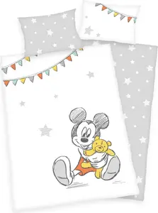 Постельное белье Микки Маус / детское постельное белье / постельное белье для малышей, 100% хлопок (перкаль), 40x60 + 100x135 см Herding