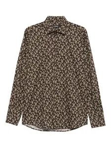Рубашка с цветочным принтом KARL LAGERFELD, коричневый