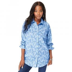 Женская рубашка больших размеров с длинными рукавами Roaman's Kate Big, цвет Horizon Blue Geo