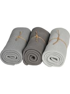 Sander Набор из 3 хлопковых кухонных полотенец Kitchen Friends серо-черного цвета