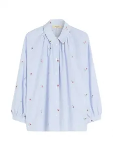 Рубашка в полоску с цветочным принтом Weekend Max Mara, синий