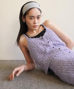 Топ из тюлевой ленты и пряжи