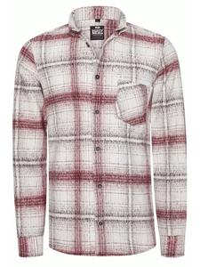 Рубашка дровосека фланелевая в цвете экрю/красный Rusty Neal