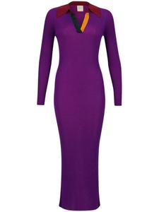Трикотажное платье макси с длинными рукавами PAULA, фиолетовый