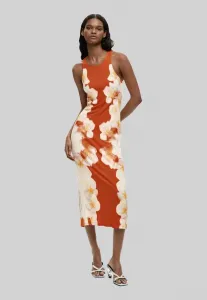 Платье-Футляр с цветами по бокам Desigual, Orange