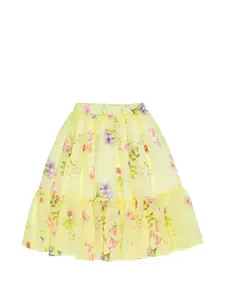 Юбка с цветочным принтом Miss Grant Kids, желтый