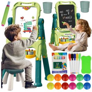 Двусторонняя магнитная доска с мелом и аксессуарами - зеленая Z745Z elektrostator