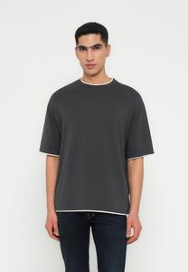 Футболка Selected Homme SLHRELAXFELIX CONTRAST O NECK TEE, Asphalt/Grey