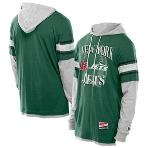 Мужская зеленая футболка с капюшоном new york jets twofer New Era
