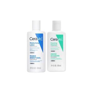 Набор AHA очищающее средство лосьон, уходовый набор стабилизирующий увлажняющий и питающий 30мл+30мл CeraVe