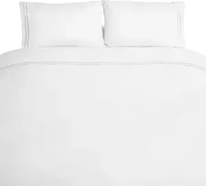 Постельное белье 200 х 220 см с 2 наволочками 50 х 70 см - комплект из 4 предметов на 2 человека, белое Almina