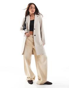 Длинное пальто кремового цвета ONLY