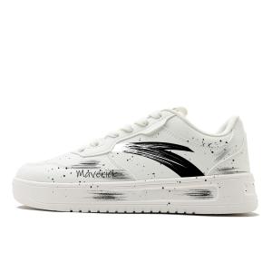 ANTA Мужские черные низкие кожаные кроссовки для скейтбординга с амортизацией и износостойкой подошвой