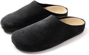 Женские сабо Мужские кожаные мюли Сандалии с мягкой пробковой подошвой Картофельные туфли С круглым носком Плоские мюли Без задника Удобные повседневные домашние и уличные туфли Canbebig, Black