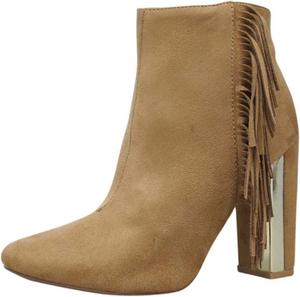 Женские ботильоны Luxury Divas Tan с каблуком и бахромой