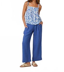 Синие плиссированные брюки с широкими штанинами до щиколотки Bella Dahl