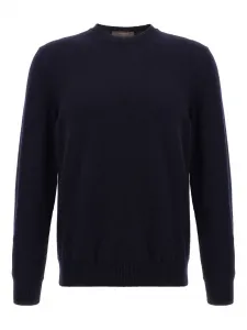 Шерстяной свитер с круглым вырезом Zanone, синий
