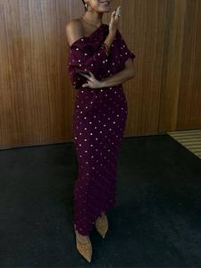 Платье миди Tilly Plisse Never Fully Dressed, Burgundy