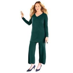 Женский свитер V-neck plus size cashmiracle Catherines, Emerald Green