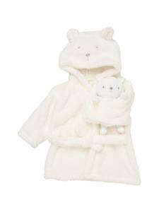 Rock a Bye Baby Boutique Белый халат с изображением медведя