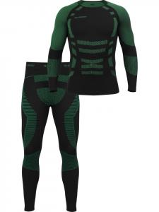 Мужской функциональный спортивный комплект нижнего белья, рубашка и брюки зеленого/черного цвета normani