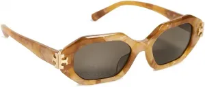 Женские солнцезащитные очки Tory Burch Eleanor, Milky Pearl Amber