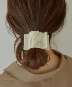 Широкая волнистая ацетатная заколка для волос 2 Goldy, цвет White